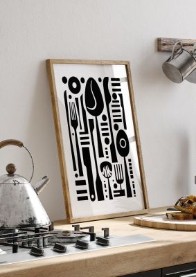 Geometric Kitchen Utensils Riso Art