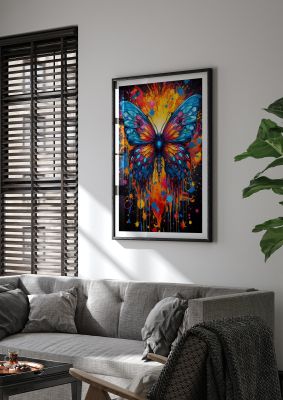 Butterflys Delicate Neon Kaleidoscope