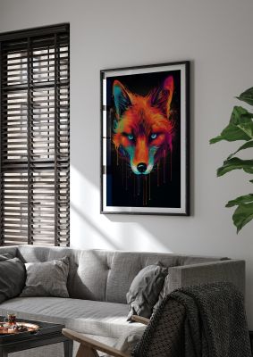 Cunning Fox in Dynamic Neon Reds