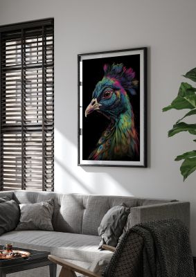 Iridescent Neon Peacock Headshot