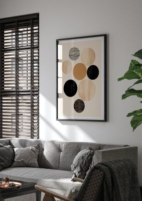 Bohemian Circle Art in Light Brown and Black