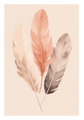 Feathered Boho Whisper Cream Riso Print