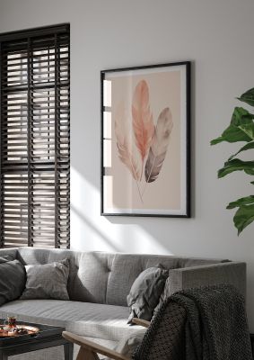 Feathered Boho Whisper Cream Riso Print