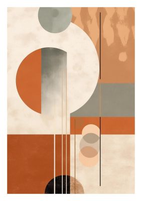 Geometric Boho Serenity Earthy Risograph