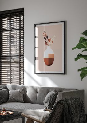 Boho Vase Simplicity Clean Riso Print