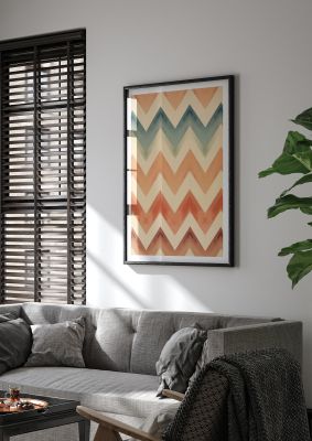 Boho Chevron Art in Cream and Brown