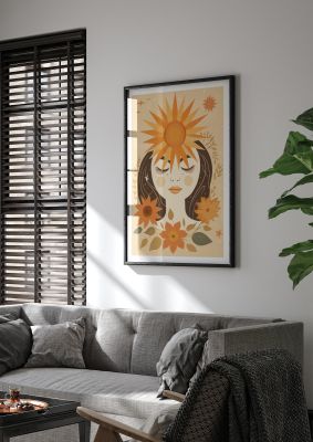 Elegant Boho Sun and Moon Print