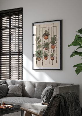 Natural Greens and Browns Boho Plant Art