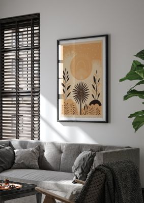 Light Brown Boho Sun Creamy Background