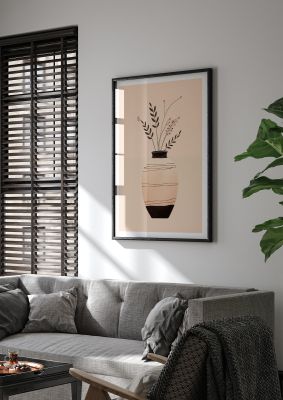 Boho Elegance Vase in Light Brown and Black