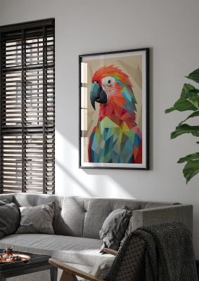 Geometric Parrot Art in Bright Colours - Contemporary Wall Decor