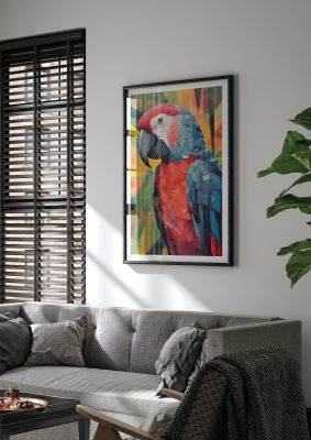 Modern Polygonal Parrot Art - Colourful Geometric Design