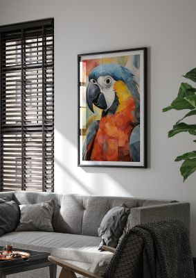 Colourful Abstract Parrot Portrait - Unique Wall Art