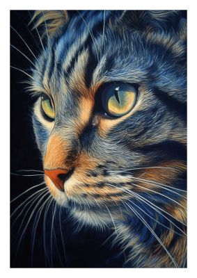 Detailed cat portrait with realistic fur textures