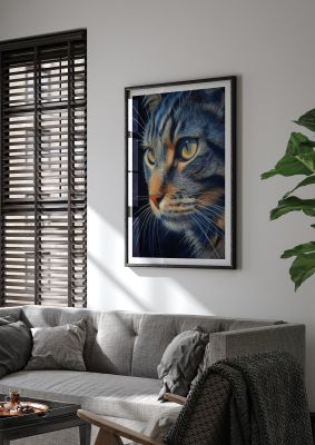 Detailed cat portrait with realistic fur textures