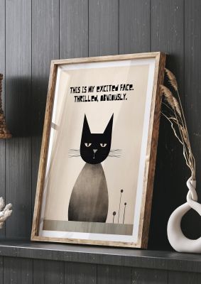 Humorous black cat with a sarcastic expression and text