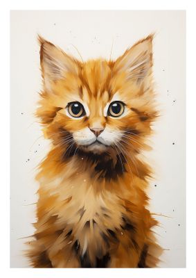 Adorable ginger kitten with large eyes