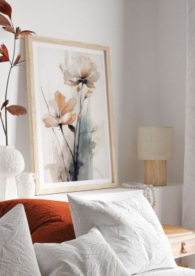 Watercolour floral art with delicate petals and soft tones