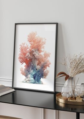 Vibrant coral art with intricate details and gradient shades