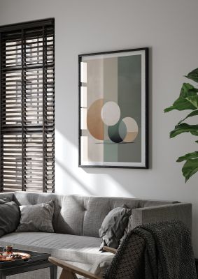Abstract Geometric Art with Circles and Neutral Colour Tones