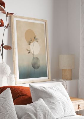 Minimalist Botanical Art with Circles and Branches