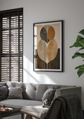 Modern Geometric Art with Leaf Motif