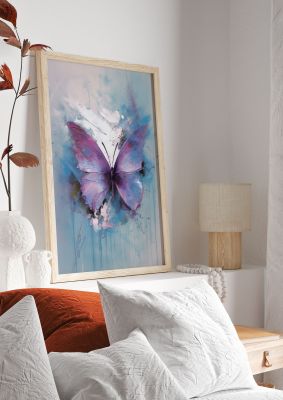 Vibrant Butterfly Art in Shades of Blue and Purple