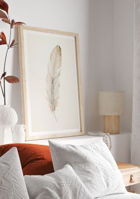 Detailed Feather Illustration with Neutral Background