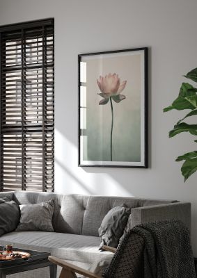 Elegant lotus flower with delicate pastel petals in minimalistic art